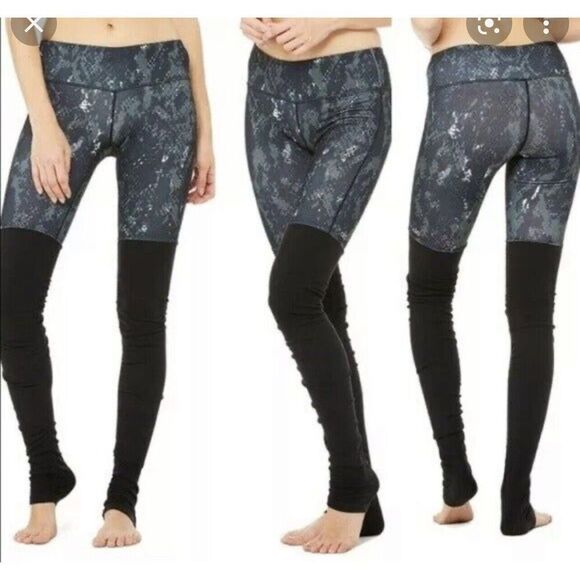 ALO YOGA GODDESS RIBBED SNAKESKIN CAMO Leggings Size XXS - Picture 1 of 11
